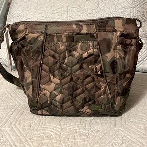 Lug Mini Shuffle Crossbody Bag Camo Green